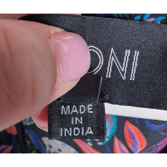 Saloni Elodie C Garnet Bandhani Silk Dress Size 6 A Line Ruffle Boho Glam Luxe - Picture 14 of 15